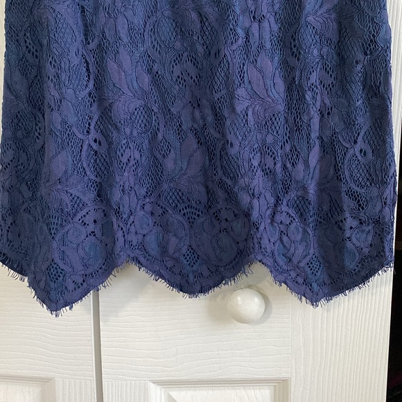 STORIA: NAVY BLUE COCKTAIL EMBROIDERED DRESS - Picture 5 of 7